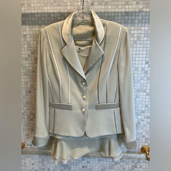 Sunny Choi Dresses & Skirts - Sunny Choi Vintage Tailored Silk Suit Set with Skirt and Blouse